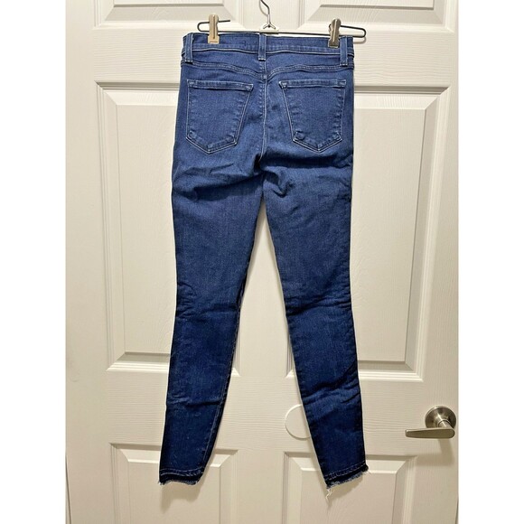 J Brand Jeans Super Skinny Mid Rise Braided Size 24 Frayed Hem Denim Blue - Picture 7 of 11